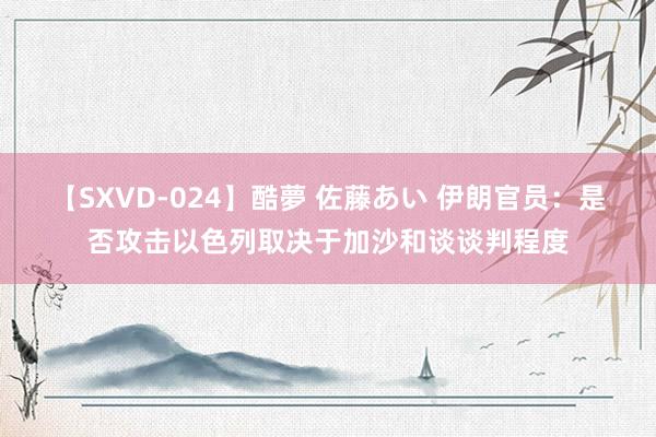 【SXVD-024】酷夢 佐藤あい 伊朗官员：是否攻击以色列取决于加沙和谈谈判程度