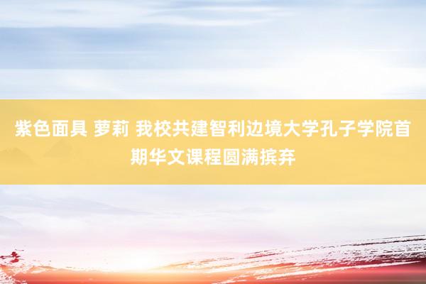 紫色面具 萝莉 我校共建智利边境大学孔子学院首期华文课程圆满摈弃